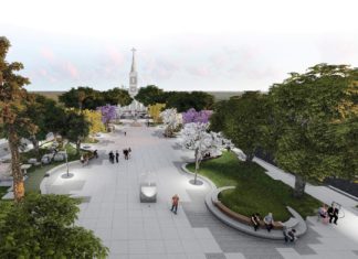 Obras de reurbanização do Marco Zero de Itajaí.