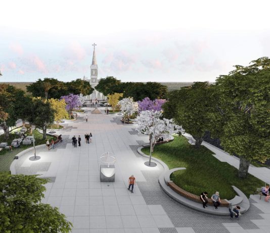 Obras de reurbanização do Marco Zero de Itajaí.