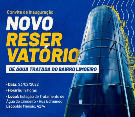 Bairro Limoeiro tem novo reservatório em operação definitiva a partir deste mês