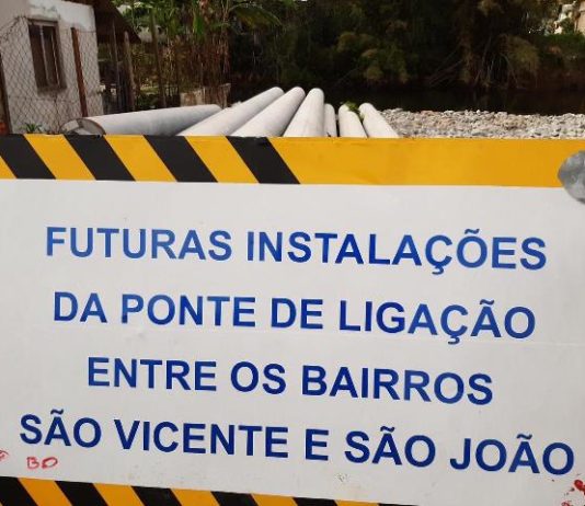 Ponte em construção na Avenida Nilo Bittencourt que vai ligar os dois maiores bairros da cidade: São Vicente e Cordeiros chegou a 80% da obra concluída