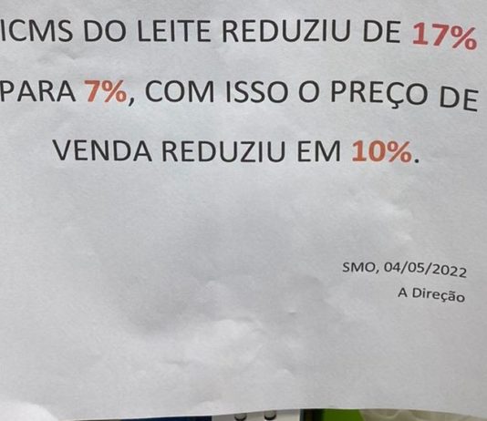 ICMS de 7% para o leite e toda a cesta básica: Prevaleceu o bom senso, diz a ACATS