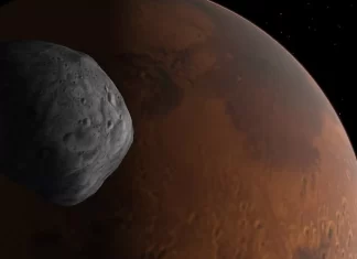 Sonda espacial tira 1ª imagem detalhada da misteriosa lua de Marte.