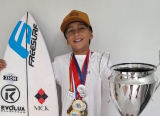 Com apenas 10 anos, jovem de Navegantes conquista a América Latina nas ondas