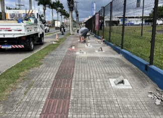 Mutirão transforma calçadas da Adolfo Konder em Itajaí