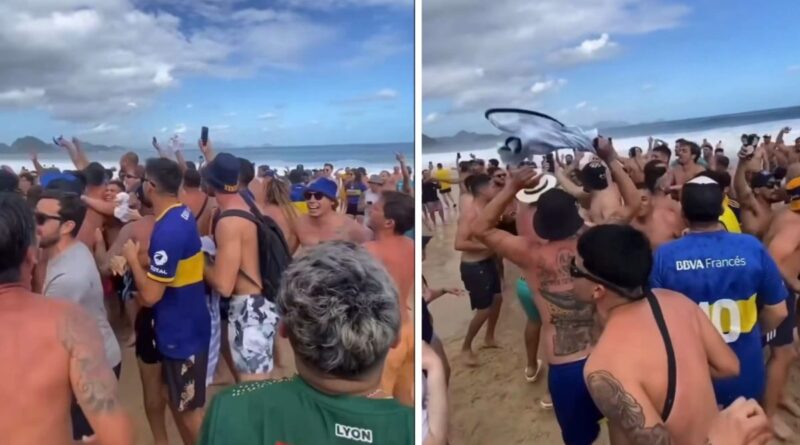 ‘Maradona é maior que Pelé’: argentinos ‘invadem’ Praia de Copacabana antes de Vasco x Boca Juniors